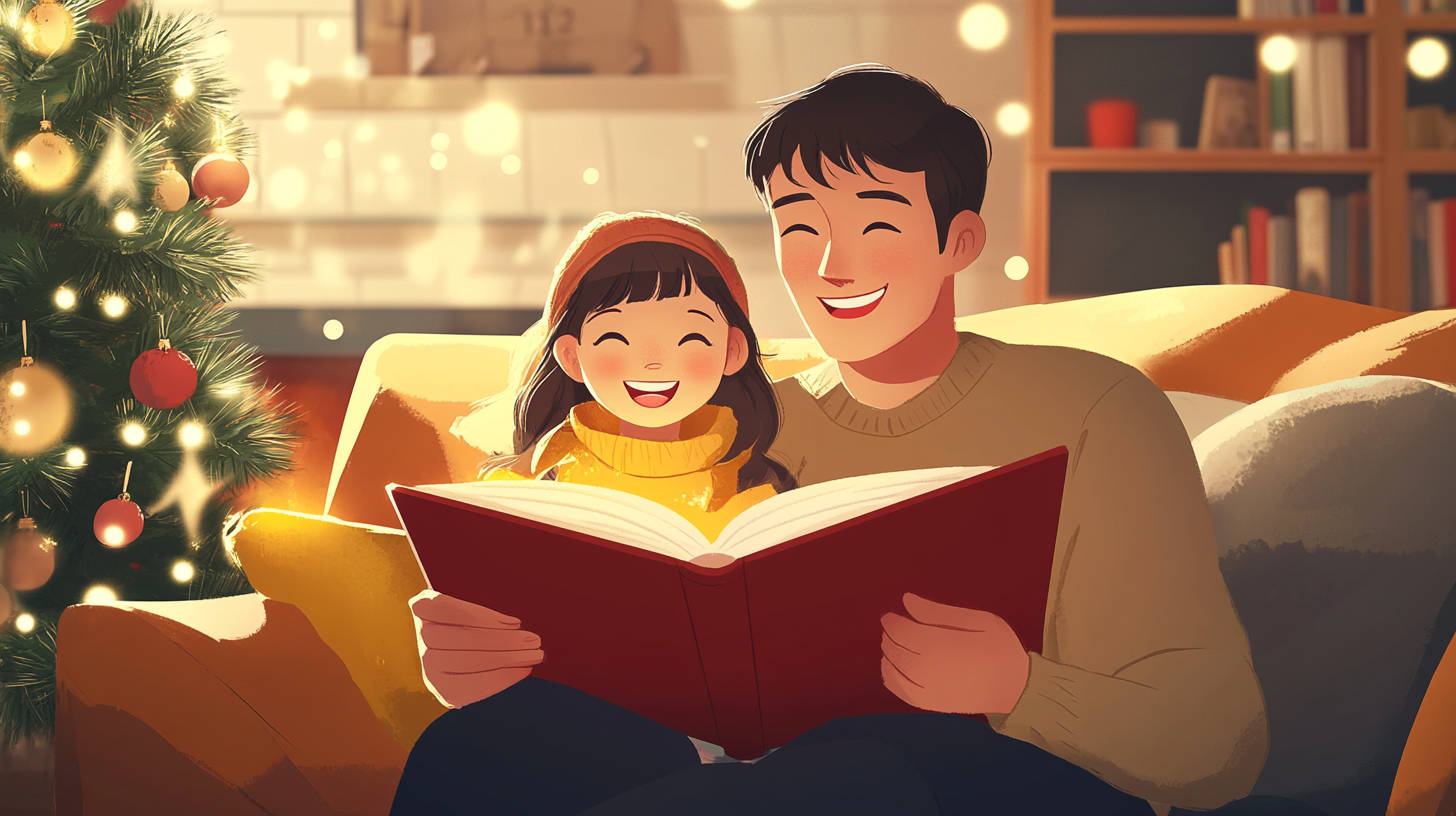 Parent and child bonding over a picture book