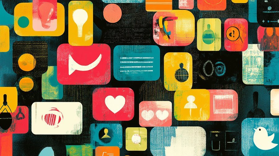 Illustration of speech therapy tech options, including apps and communication boards