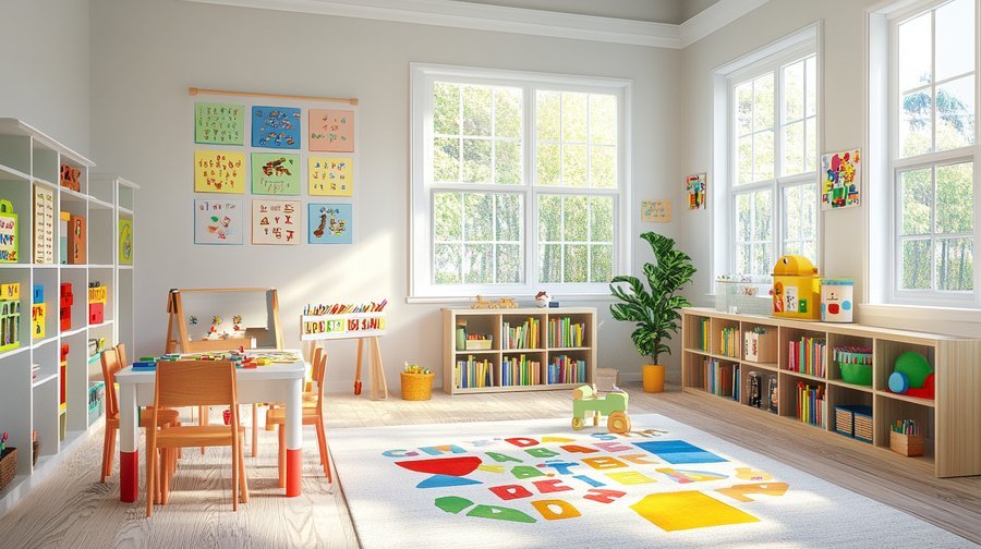  A bright preschool classroom