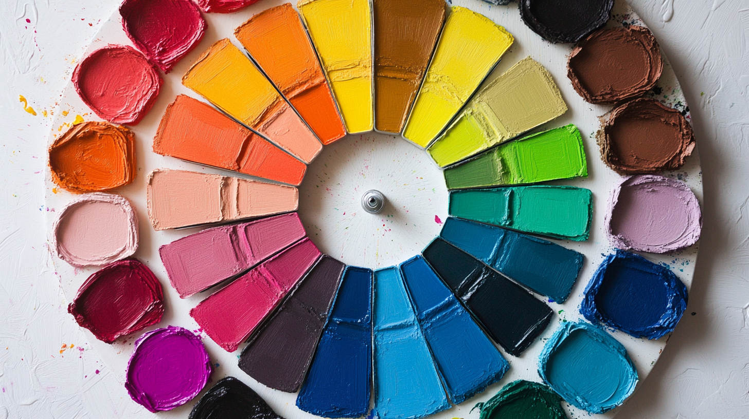 Color wheel diagram showing primary, secondary, and tertiary colors