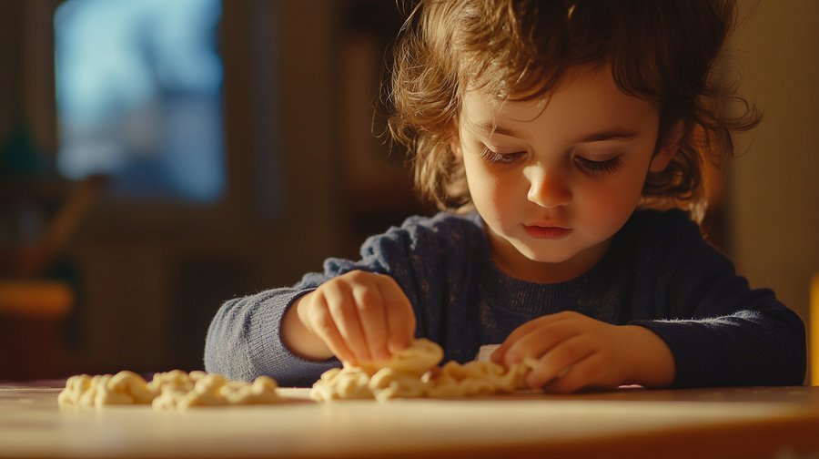 Child Playing with playdough