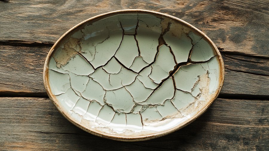 Dried Oobleck flakes on a plate, waiting to be thrown away